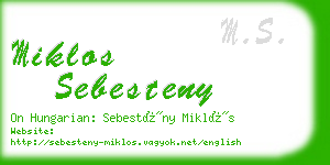 miklos sebesteny business card